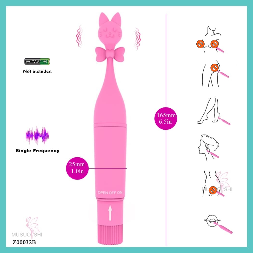 Z00032B  Sexy Jumping Eggs Vibrator Female Vibrator Stick  Vibrator Adult Products  Women Daily Use sex toys Pink Cat-Style Vibrator with Bow, 6.5in, Single Frequency Application Scenario