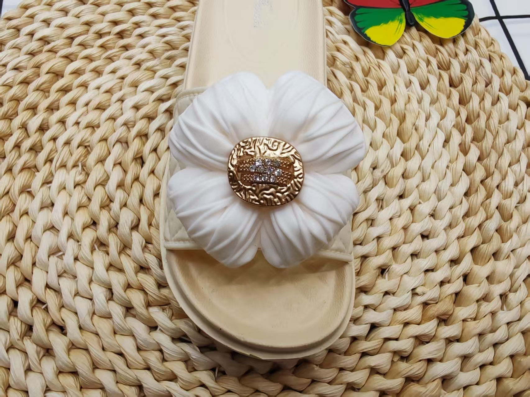 2025 Summer new trendy, versatile and cute flower-soled children's fashion slippers Specification drawing