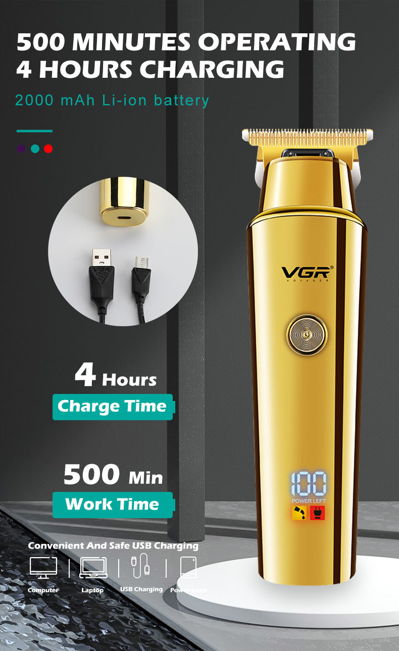 VGR947理發(fā)器電推剪批發(fā)家用電動頭發(fā)修剪器液晶數(shù)顯雕刻理發(fā)推剪詳情4