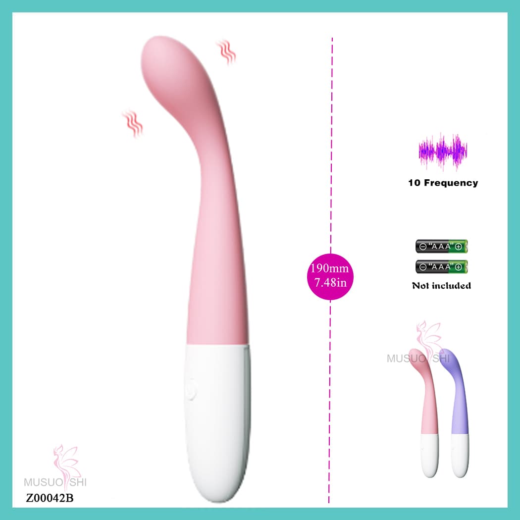 Z00042B  Cheaper Price Dry Battery Powered Vibrating Women Masturbation Dildo Vibrator Sex Toys Pink Vibrating Massager with 10 Frequencies, 7.48in Length full figure