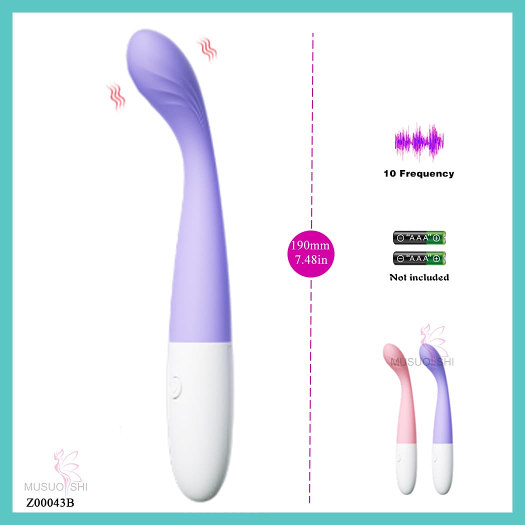 Z00043B Female AV Wand Vibrator Dildo Massager G-Spot Clitoris Stimulator Vibrator and Anal Butt Plug Purple Vibrating Massager with 10 Frequencies, 7.48in Length full figure
