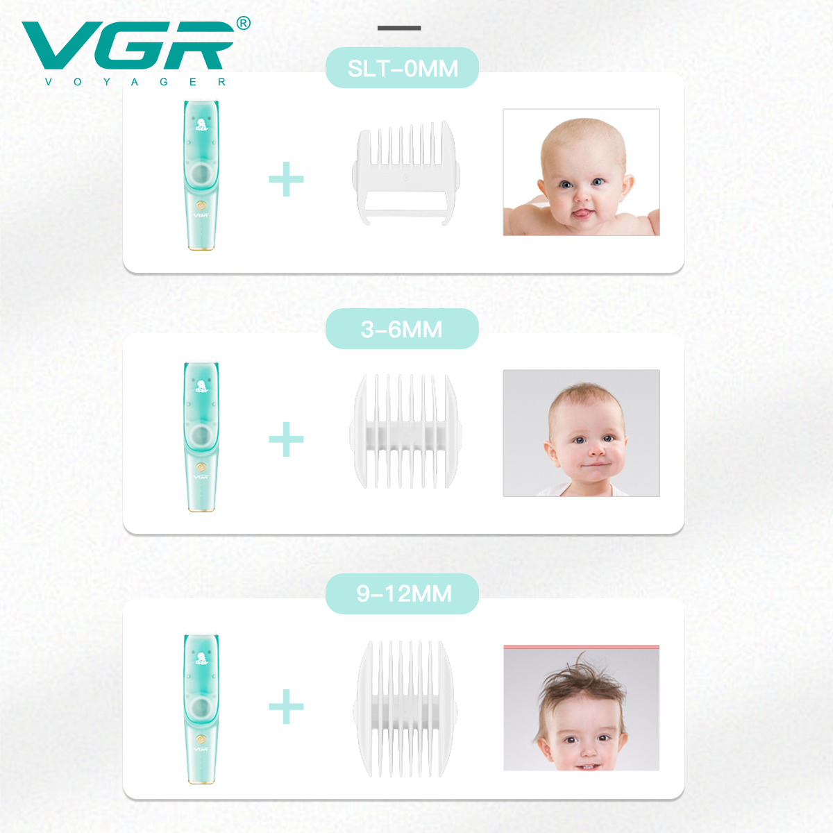 VGR151 Baby Automatic Hair Suction and Cutting Device, Digital display silent, baby Special clipper, children's ceramic electric clipper Item Picture