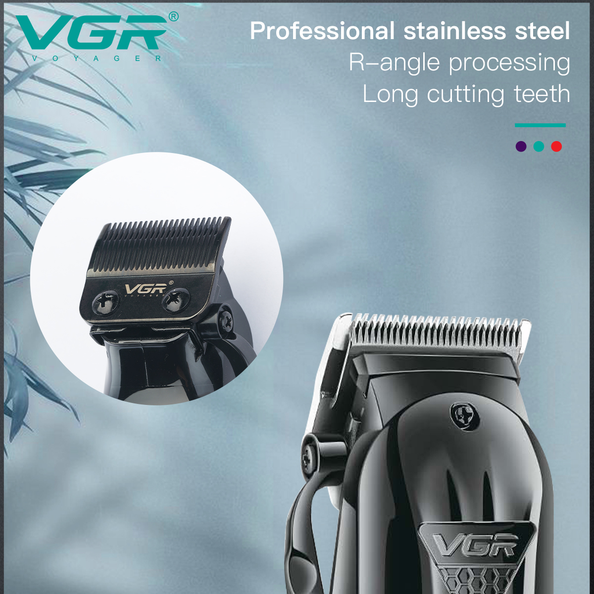 VGR282 new electric hair clipper, fine-tuning gradient electric clipper, USB rechargeable home electric clipper for hair salon Specification image