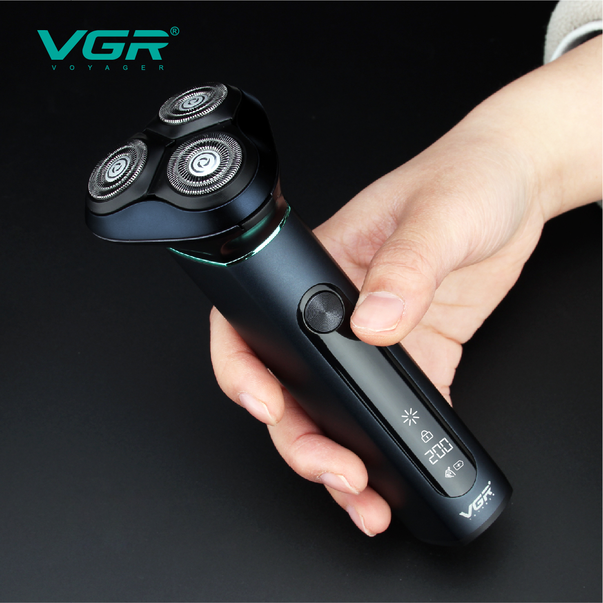 VGR310 metal body IPX7 water-washable men's floating razor with LCD display and ultra-long battery life Specification image