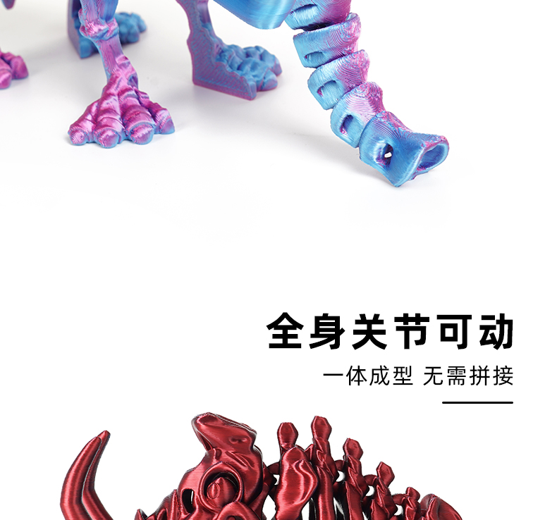 3d打印手办亚马逊可动弹力猛犸象仿真玩具收缩关节可活动一体模型11.5cm详情4