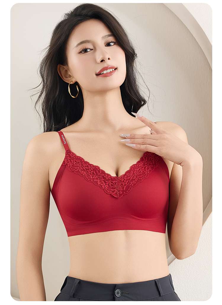 C07# Lace jelly strip soft support bra underwear Pure sensual underwear details Picture