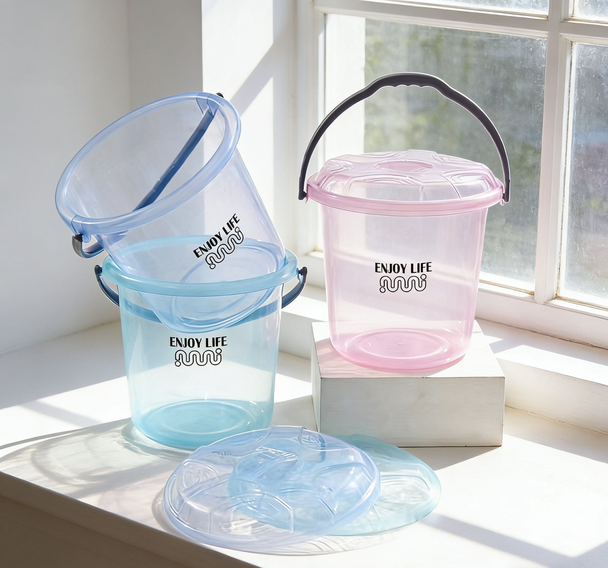 铁皮桶/多用桶/塑料水桶手提把/小商品/压缩水桶产品图