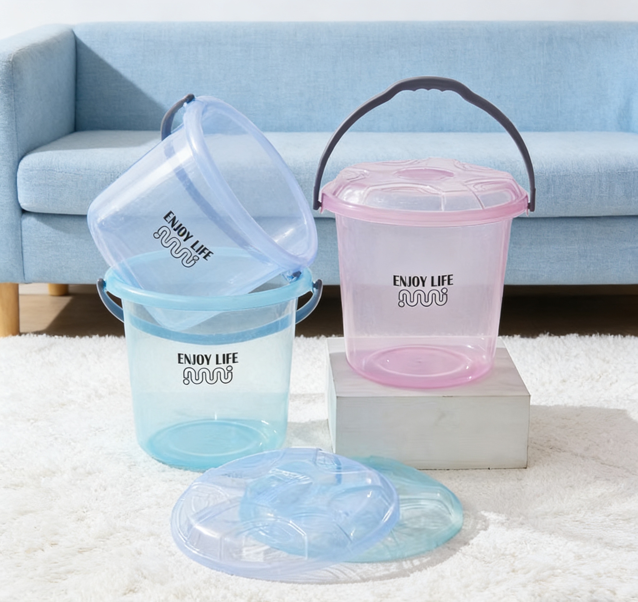 铁皮桶/多用桶/塑料水桶手提把/小商品/压缩水桶细节图