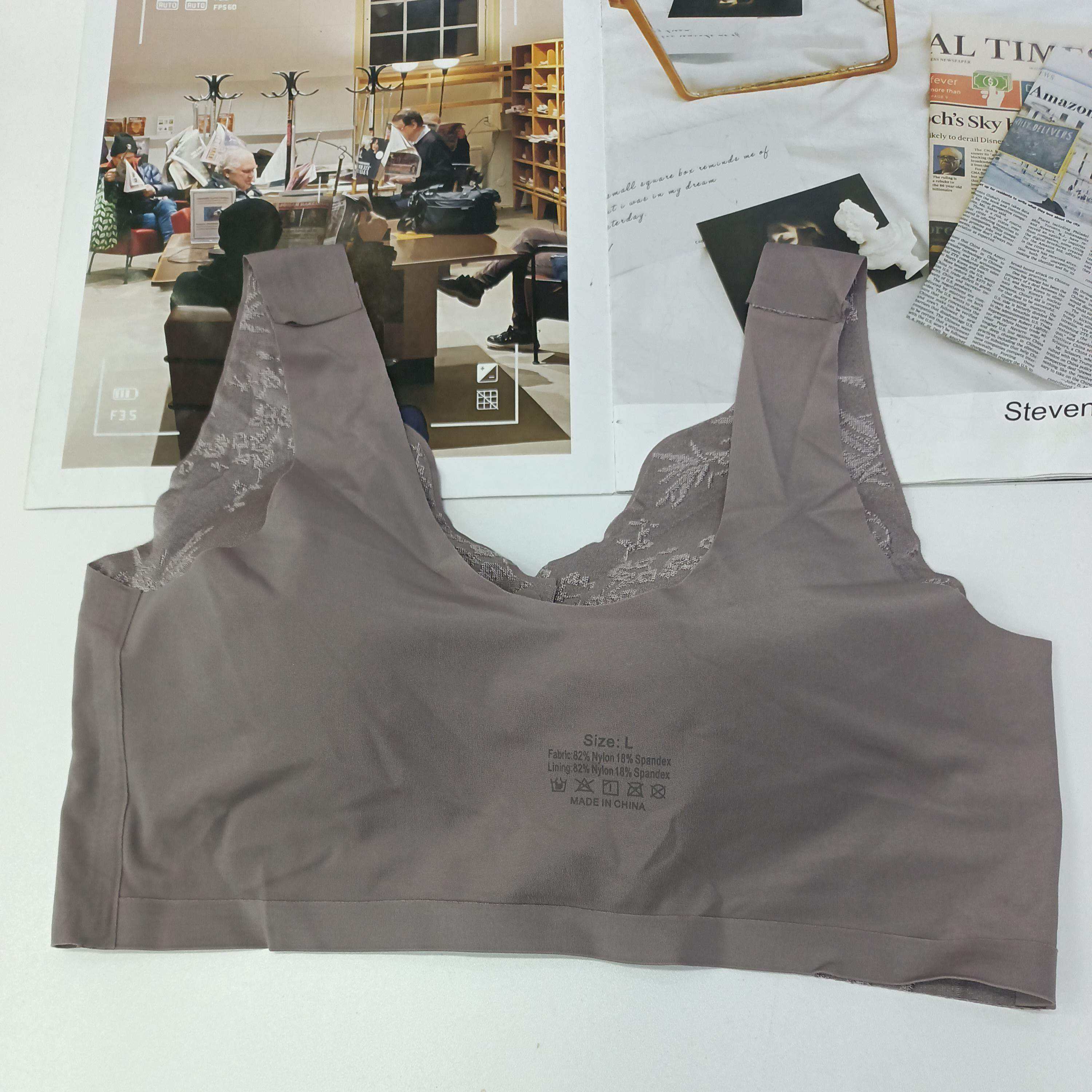 8804# style for export, embossed jacquard front buckle seamless lingerie, ladies' gathering, lifting, no steel ring, no trace, beautiful back, large-sized bra bra cover, full cup QNI Application Scenario