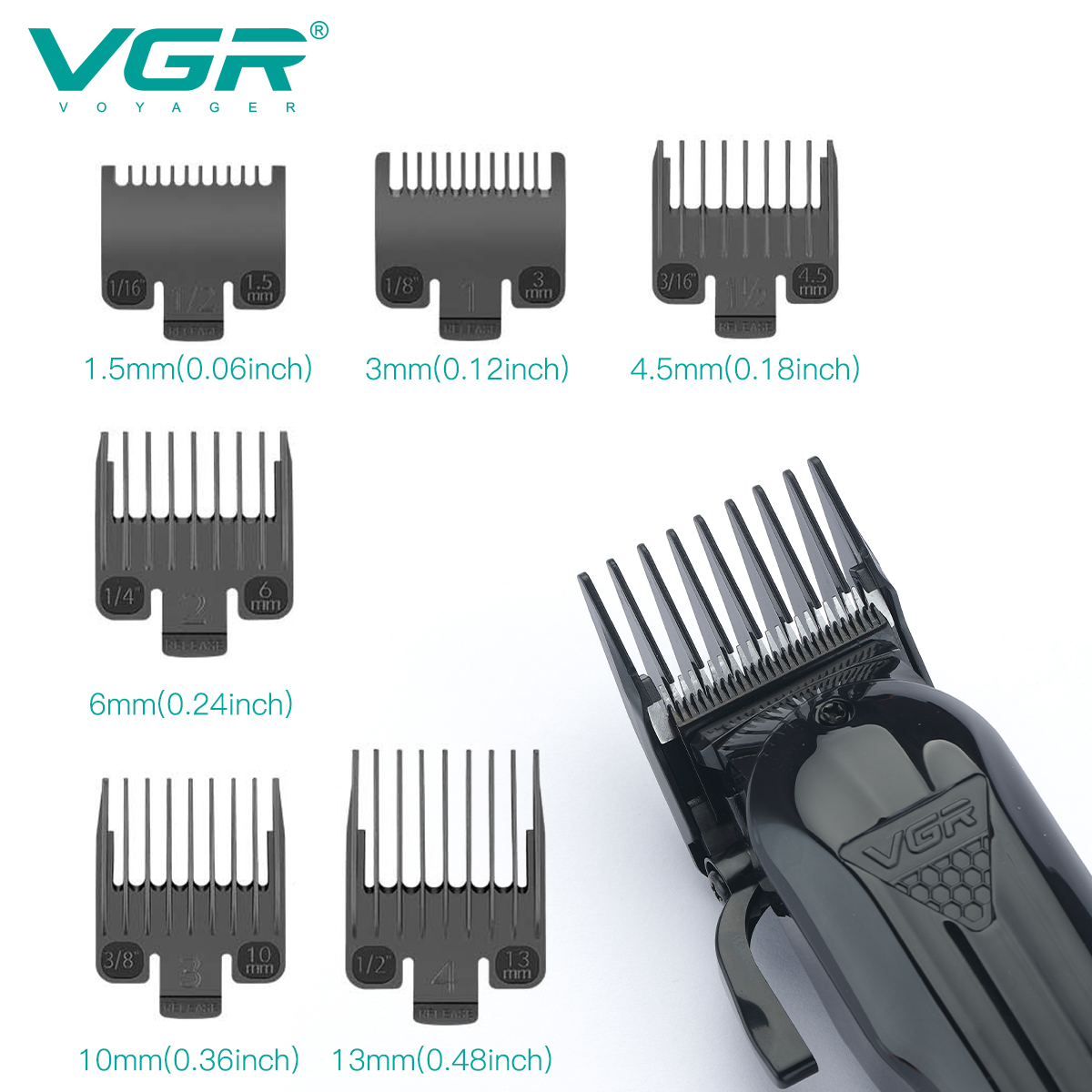 VGR282 new electric hair clipper, fine-tuning gradient electric clipper, USB rechargeable home electric clipper for hair salon Item Picture
