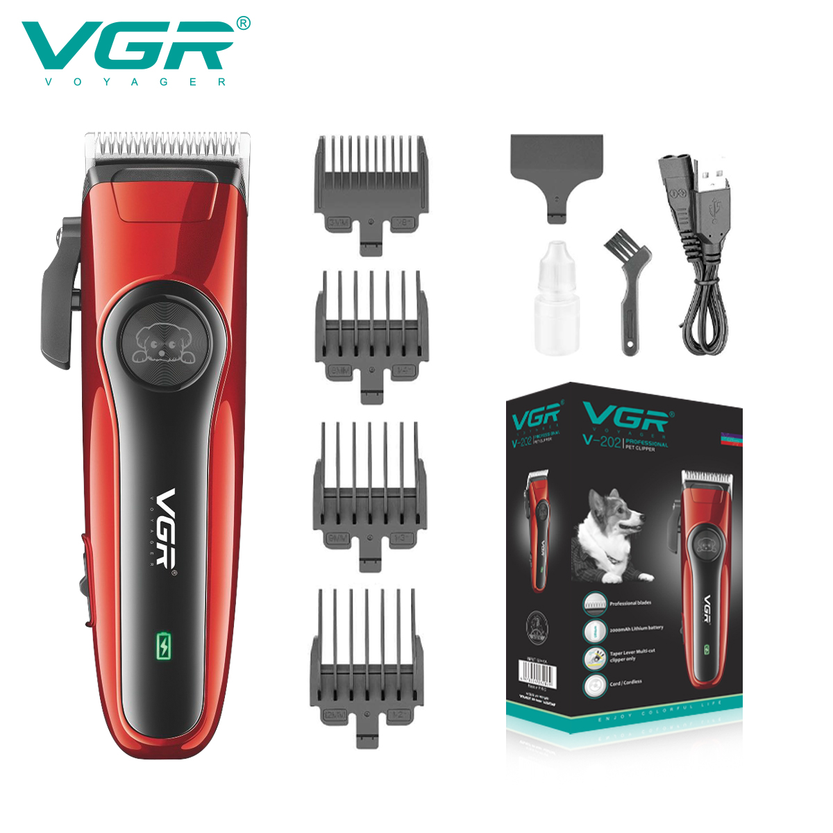 VGR202 Pet Hair Clipper, electric hair remover, pet care and grooming, cross-border hair removal, dog electric clipper