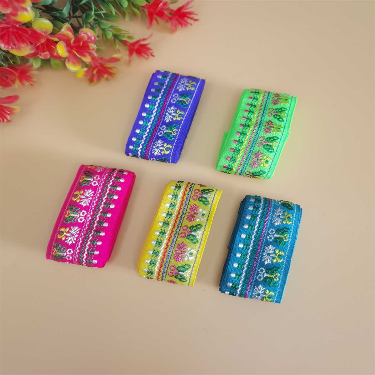 彩色印字织带缎带珍珠纹尼龙带美国纹装饰手工材料多色可选详情3