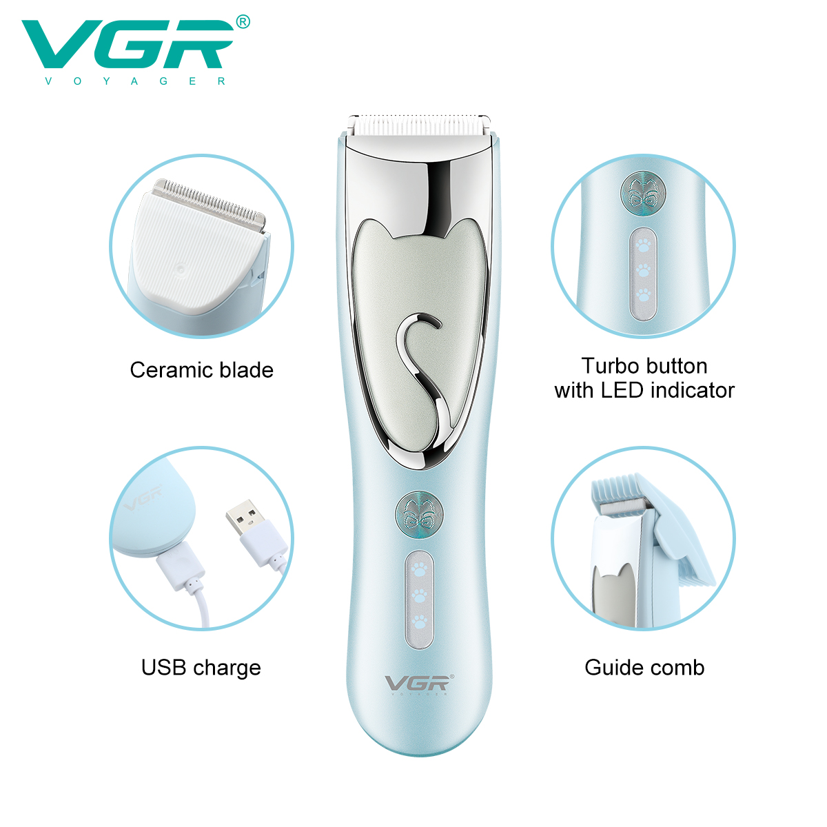 宠物指甲剪/宠物电动推/宠物用品/宠物理发神器/宠物推子细节图