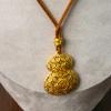 Golden gourd-shaped pendant, Thangka silver gold-plated jewelry, gourd necklace, silver jewelry accessories, fashionable and personalized matching Specification image