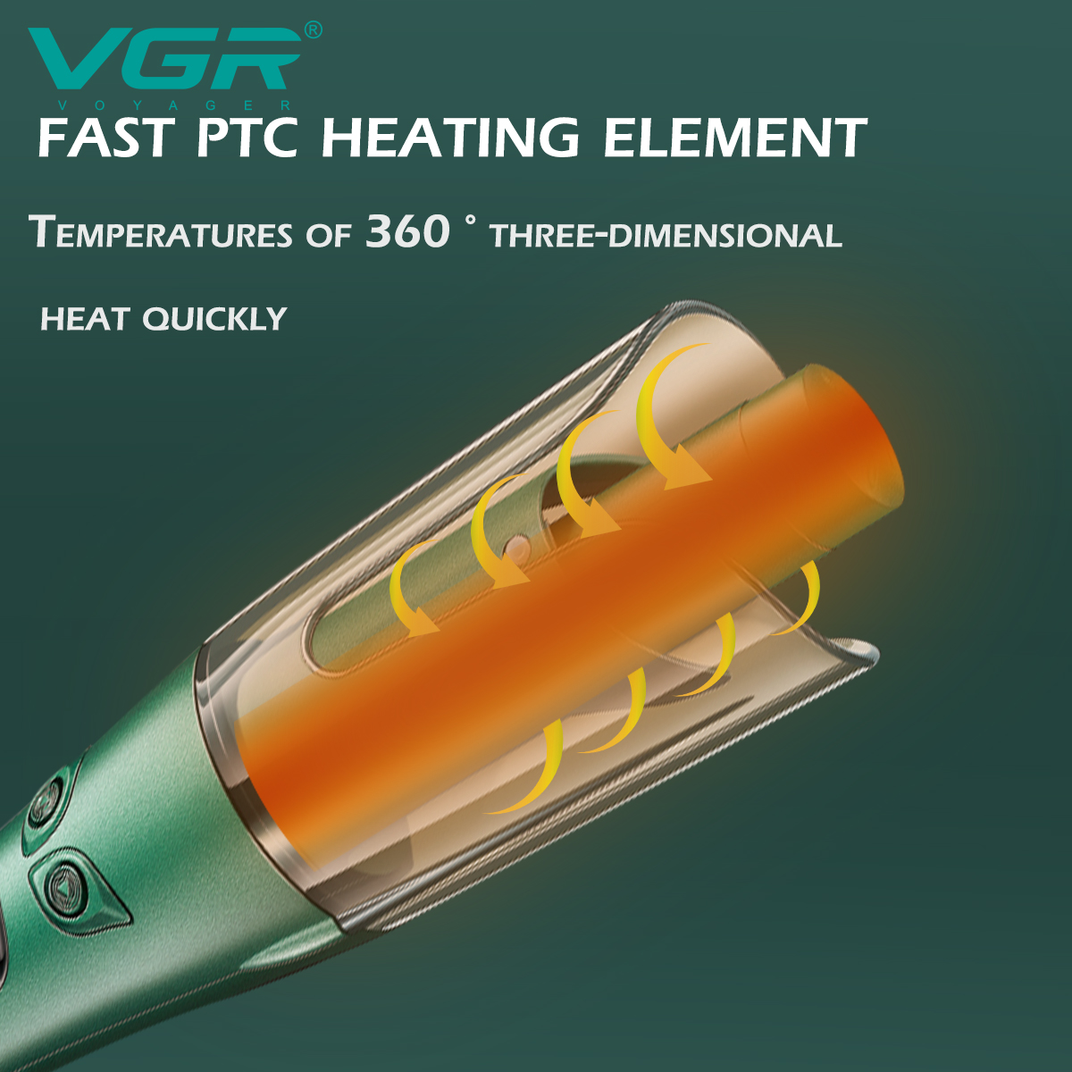 VGR583 Professional Hair Curler for straightening hair with internal buttons, fluffy cake curls, multi-functional household automatic hair curler details Picture