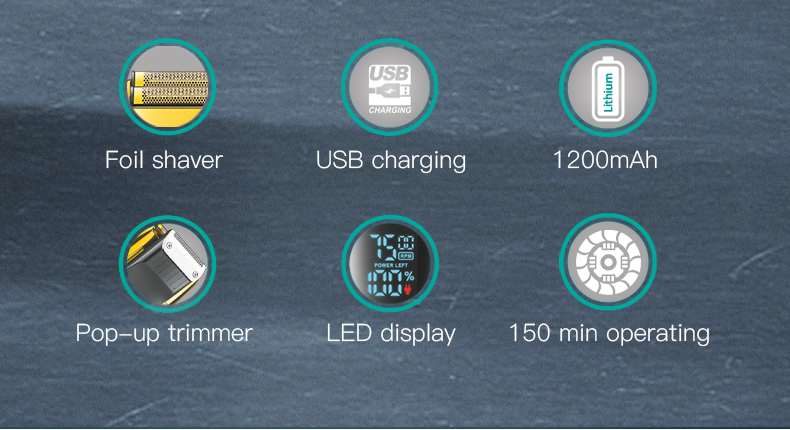 VGR332往复式剃须刀刮胡刀 LED液晶数显大功率光头理发器毛发修剪详情2