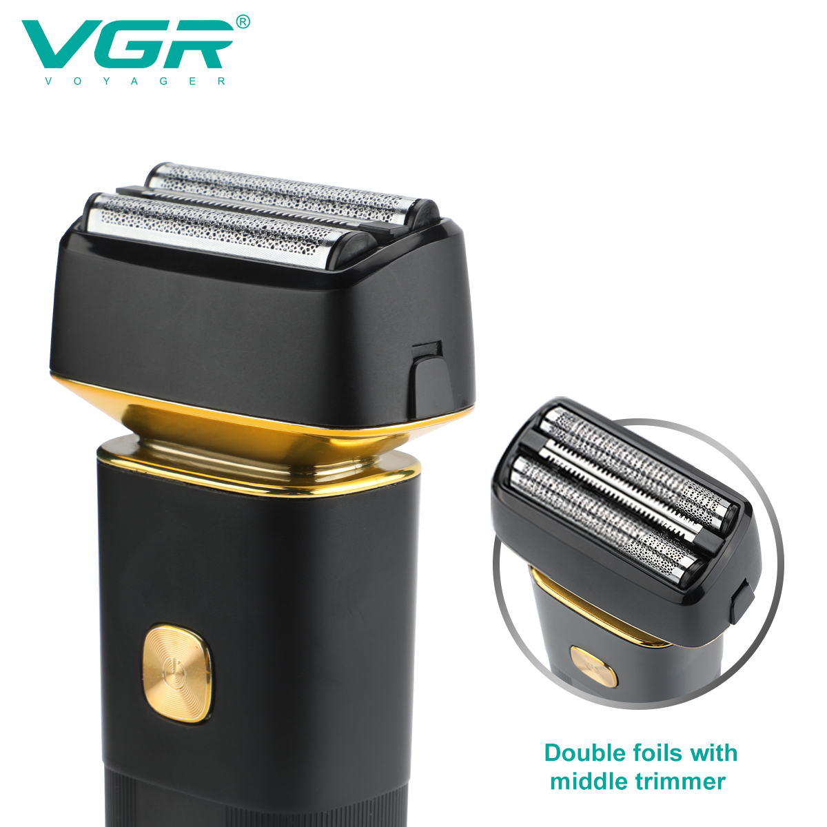 VGR355 reciprocating razor wholesale portable household men's black LCD digital display waterproof electric shaver Item Picture