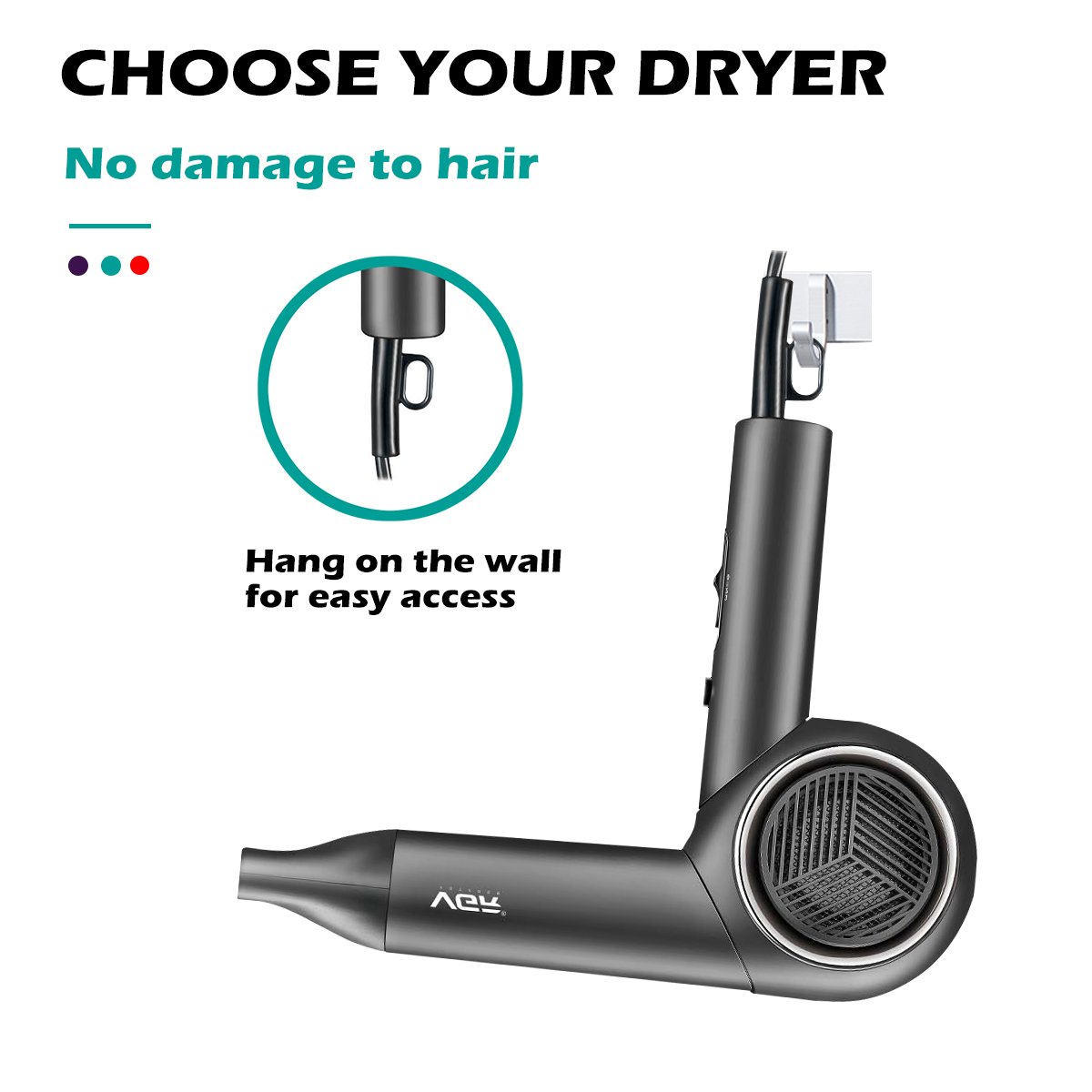 VGR420 New cross-border folding hair dryer, cold and hot constant temperature quick drying, high-power negative ion hair dryer wholesale details Picture