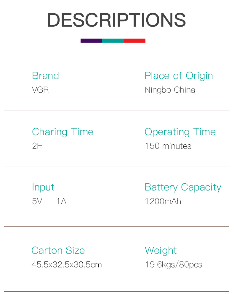 VGR332往复式剃须刀刮胡刀 LED液晶数显大功率光头理发器毛发修剪详情10