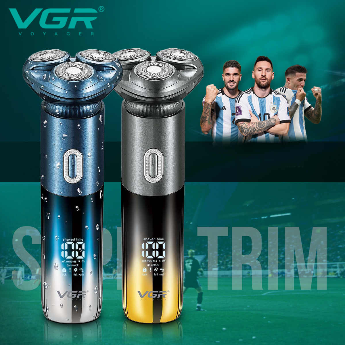 VGR392 Smart 3D Floating Electric Shaver, 7-level waterproof razor, three-headed men's beard razor Item Picture