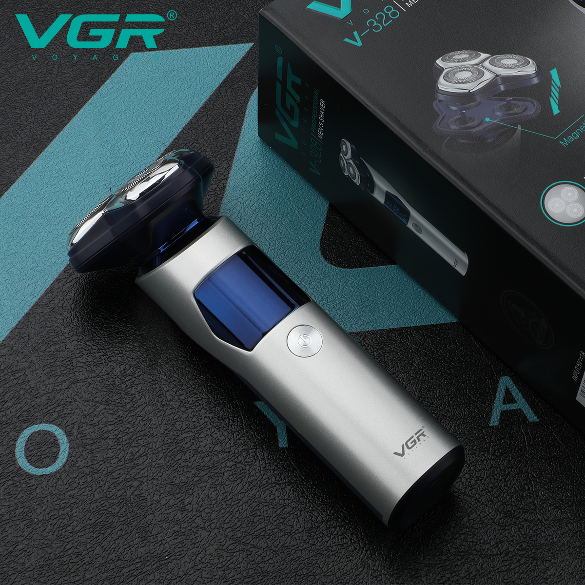 VGR328 men's shaver is a fully automatic IPX7 full-body water-washable three-head floating electric shaver Item Picture