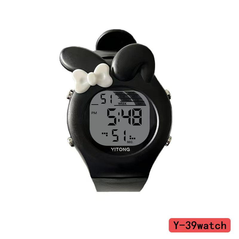 YITONG WATCH Cartoon rabbit ear electronic watch for children, display watch, trendy and fashionable design, high cost performance for daily wear, 230 million yuan for daily wear, electronic watch for daily wear Item Picture