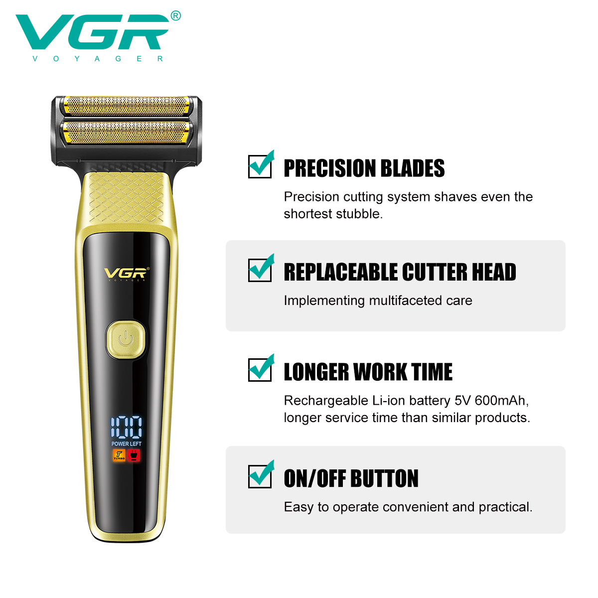 VGR Cross-border Reciprocating Razor Multi-functional three-in-one LCD digital display electric clipper Eyebrow Trimmer V-366 Application Scenario