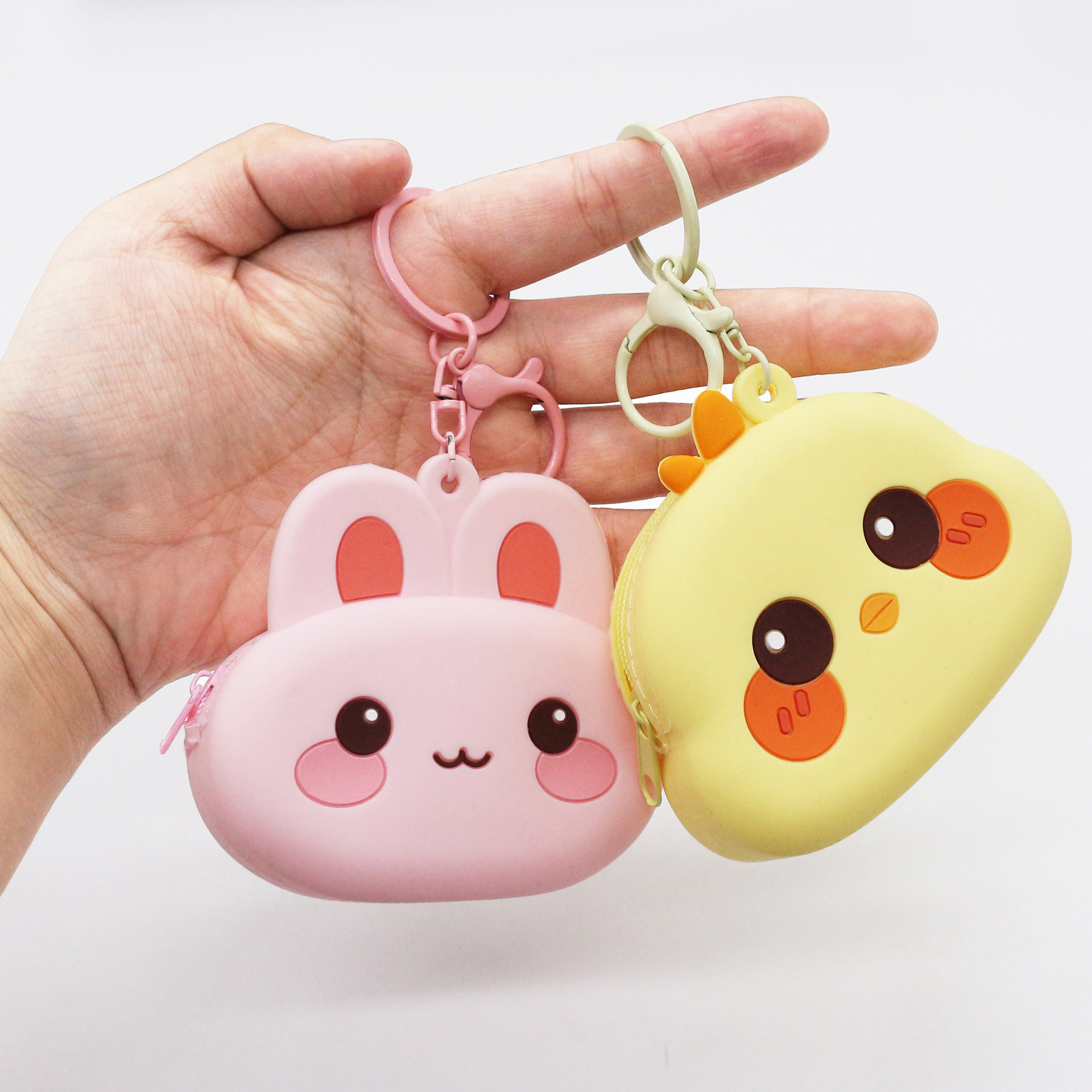 New in-stock silicone coin purse, frog pendant, couple key chain, cartoon animal storage, small wallet wholesale details Picture