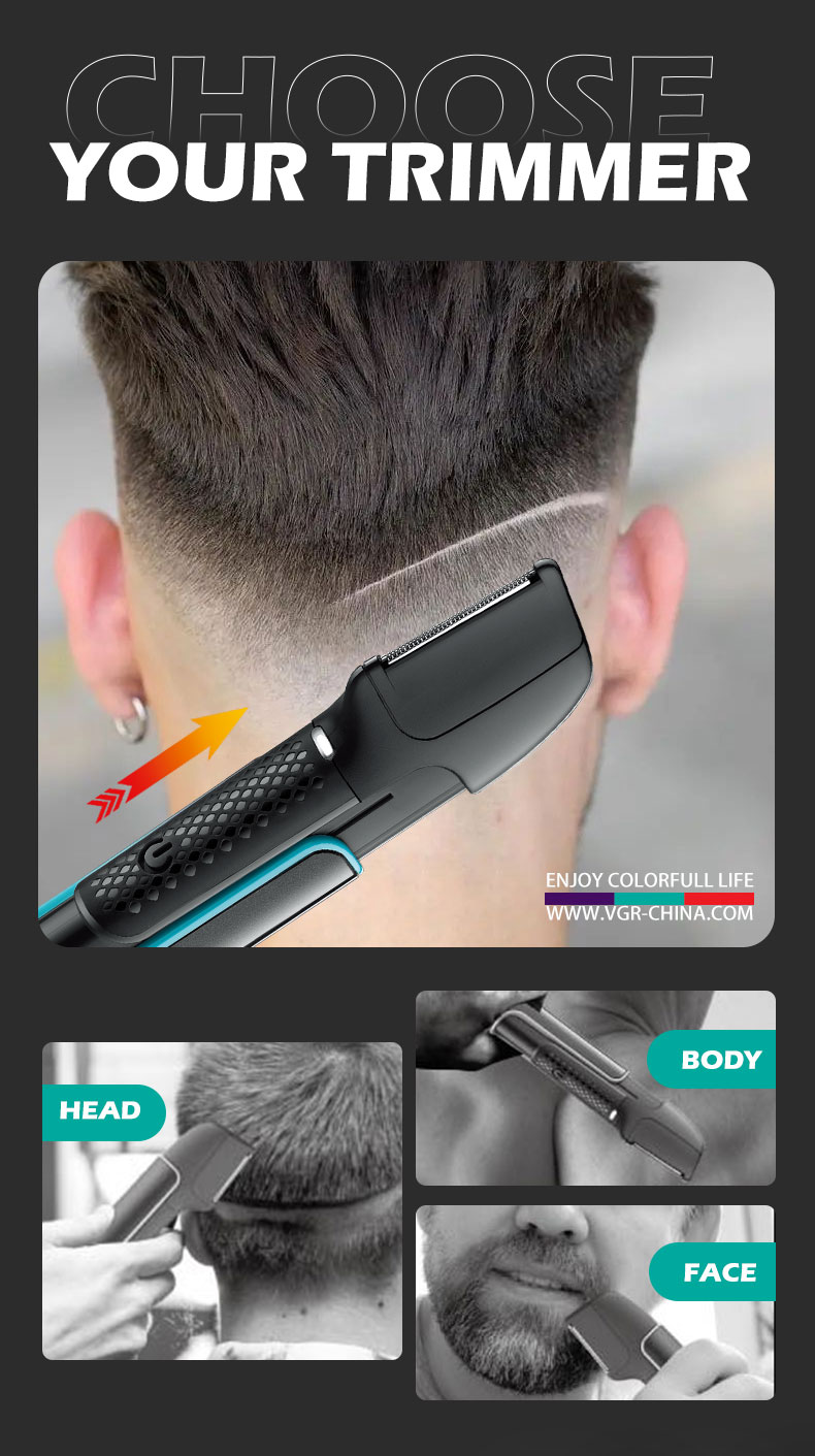 VGR602理发器批发家用多功能套装防水电动美发发廊雕刻专用电推剪详情2