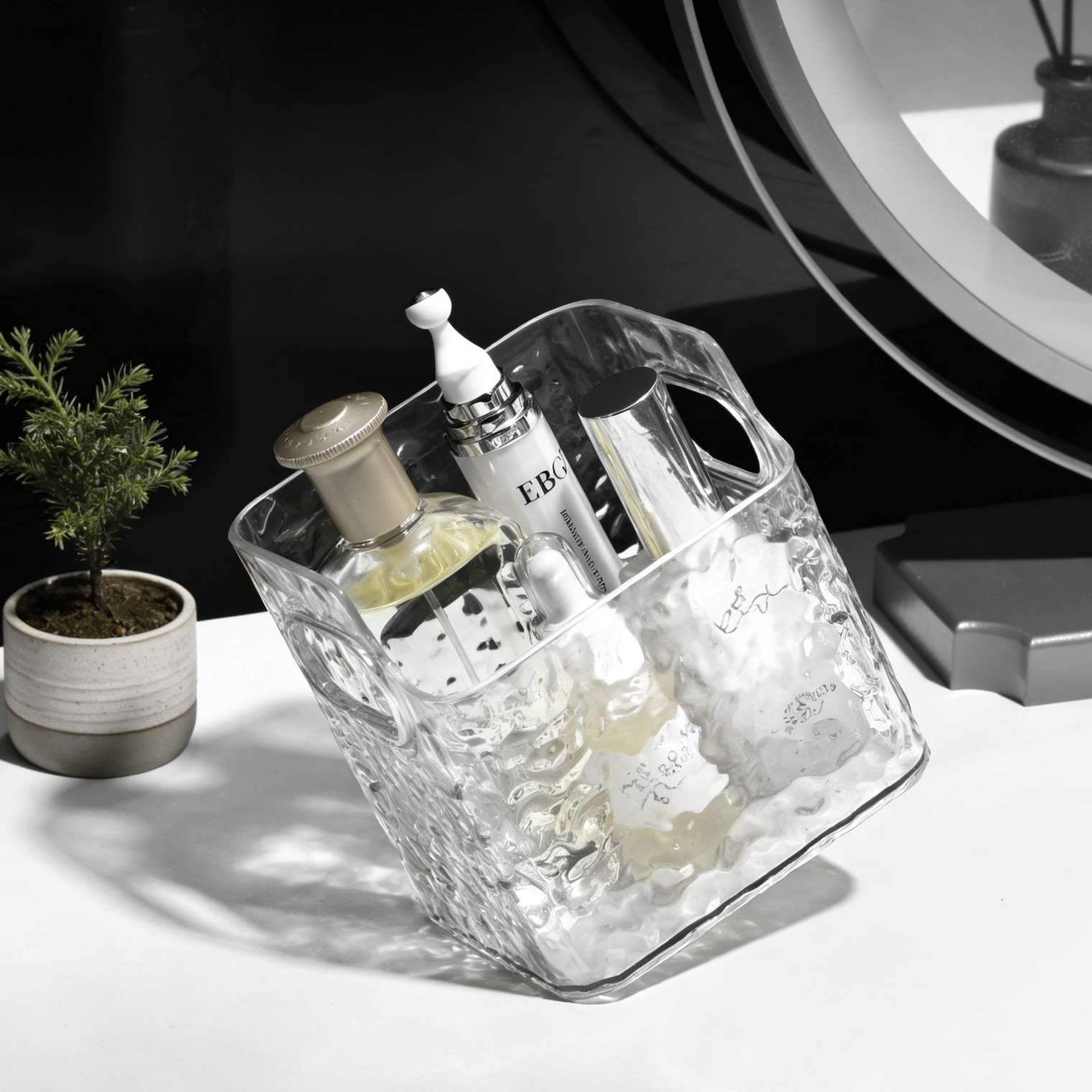 C01-303 Water Ripple Desktop Storage Box, Cosmetics Storage Box, Bathroom Storage Box, Dressing Table Storage box detail image 2