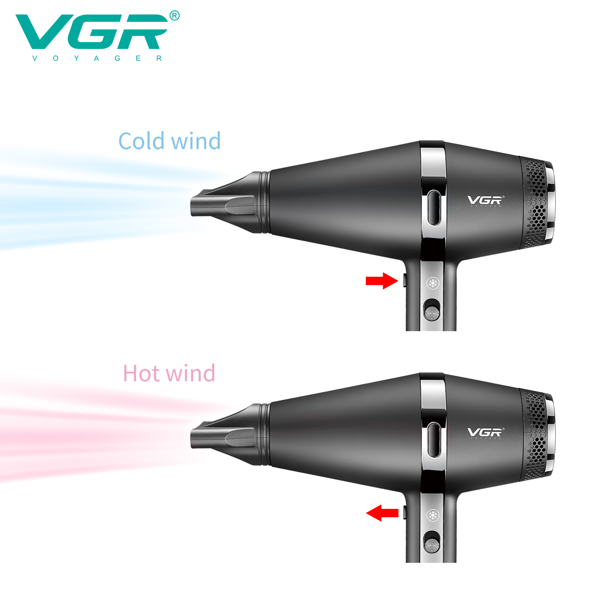VGR451 hair dryer for household wholesale, high-power negative ion hair care, hair salon, hairdresser, hair dryer Specification image