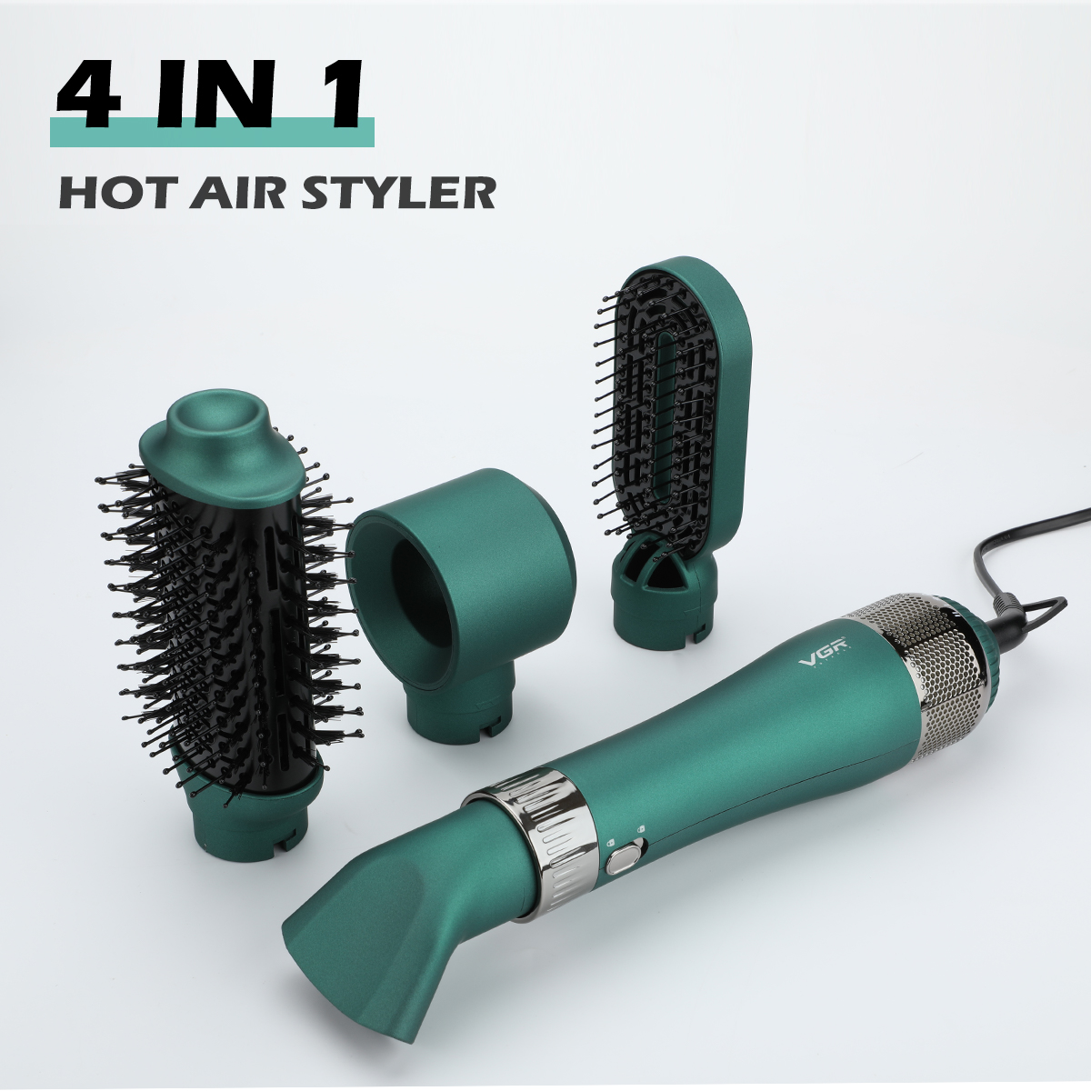 VGR493 Cross-border new four-in-one negative ion hair straightening comb, multi-functional dry and wet dual-purpose hot air comb, hair dryer Specification image