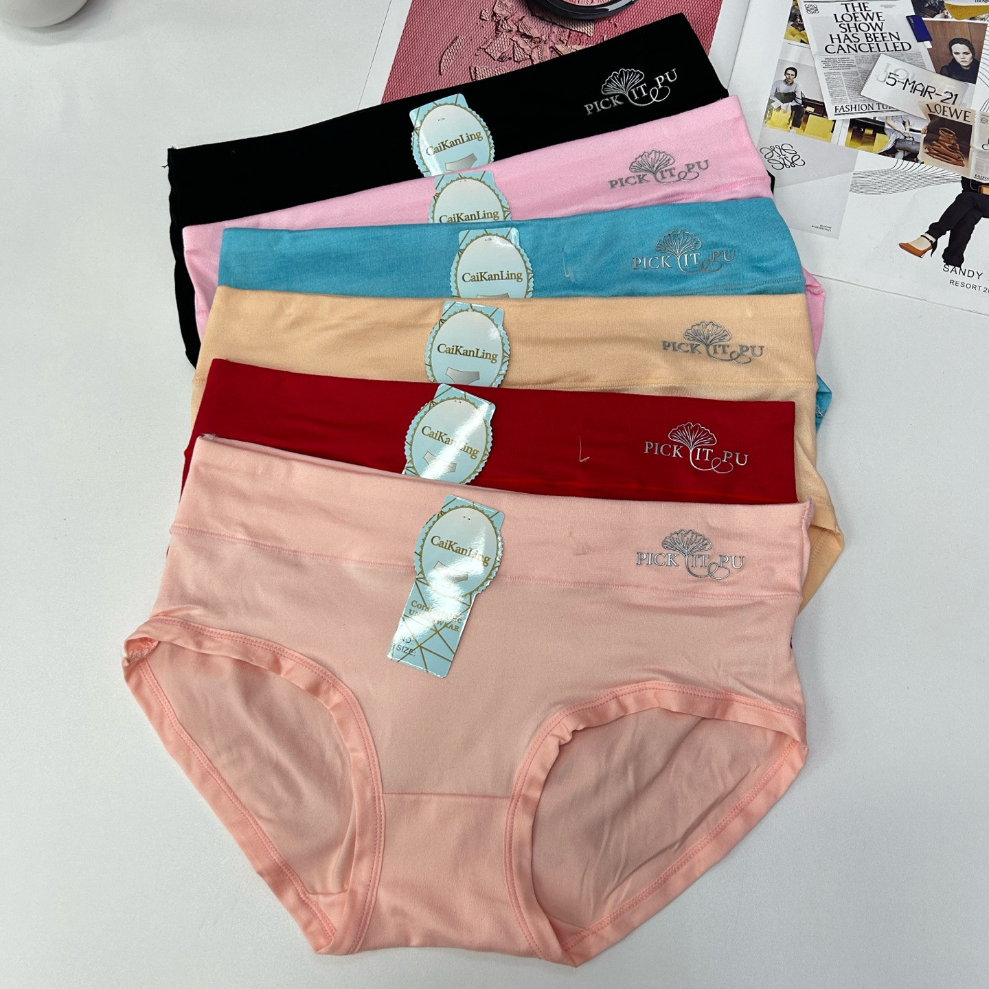 103 Export to the Middle East and Africa region: Women's underwear in stock, sexy and comfortable underwear, women's uniform size solid color cotton underwear QNI full figure