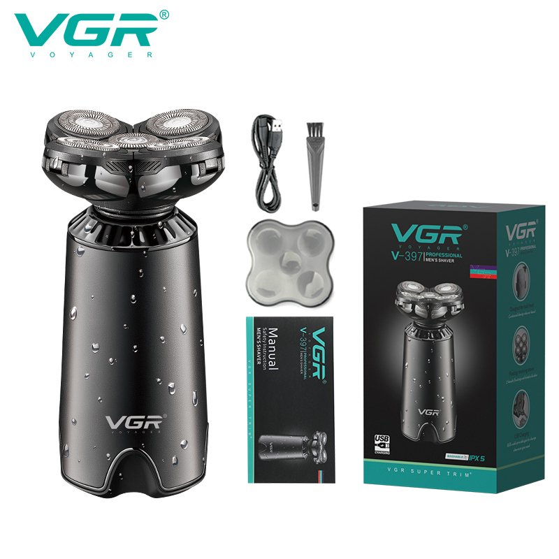 VGR's new cross-border electric shaver IPX5 water-washable smart five-head rotary shaving razor V-397