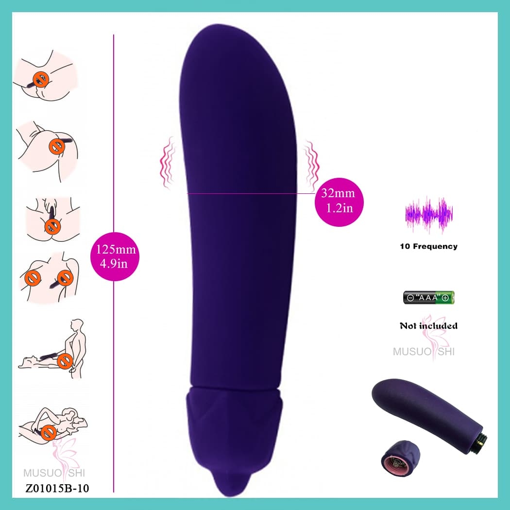 Z01015B-10  Wholesale 10-Speed G Spot Adult Sex Products Mini Small Sexuale Female Vibrator sex toys Purple Vibrating Massager - 10 Frequencies, 4.9in Length full figure