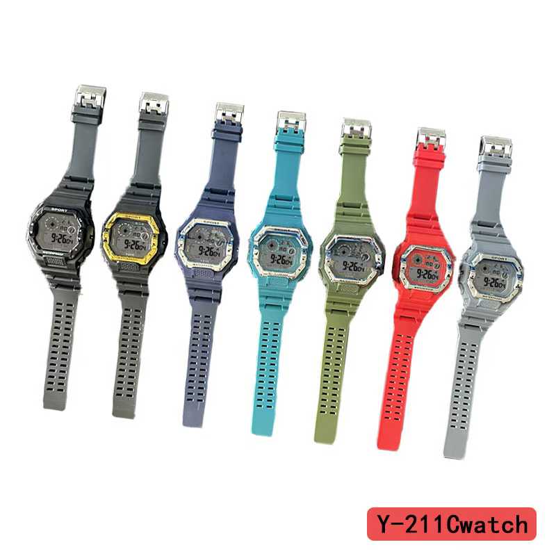 The YITONG basic model electronic watch from YITONG is cost-effective, durable and worry-free. It is specially designed for students to wear in class and on a daily basis. The Y-211C color electronic watch is a square electronic watch and a men's waterproof luminous sports watch. It is a trendy choice Specification image