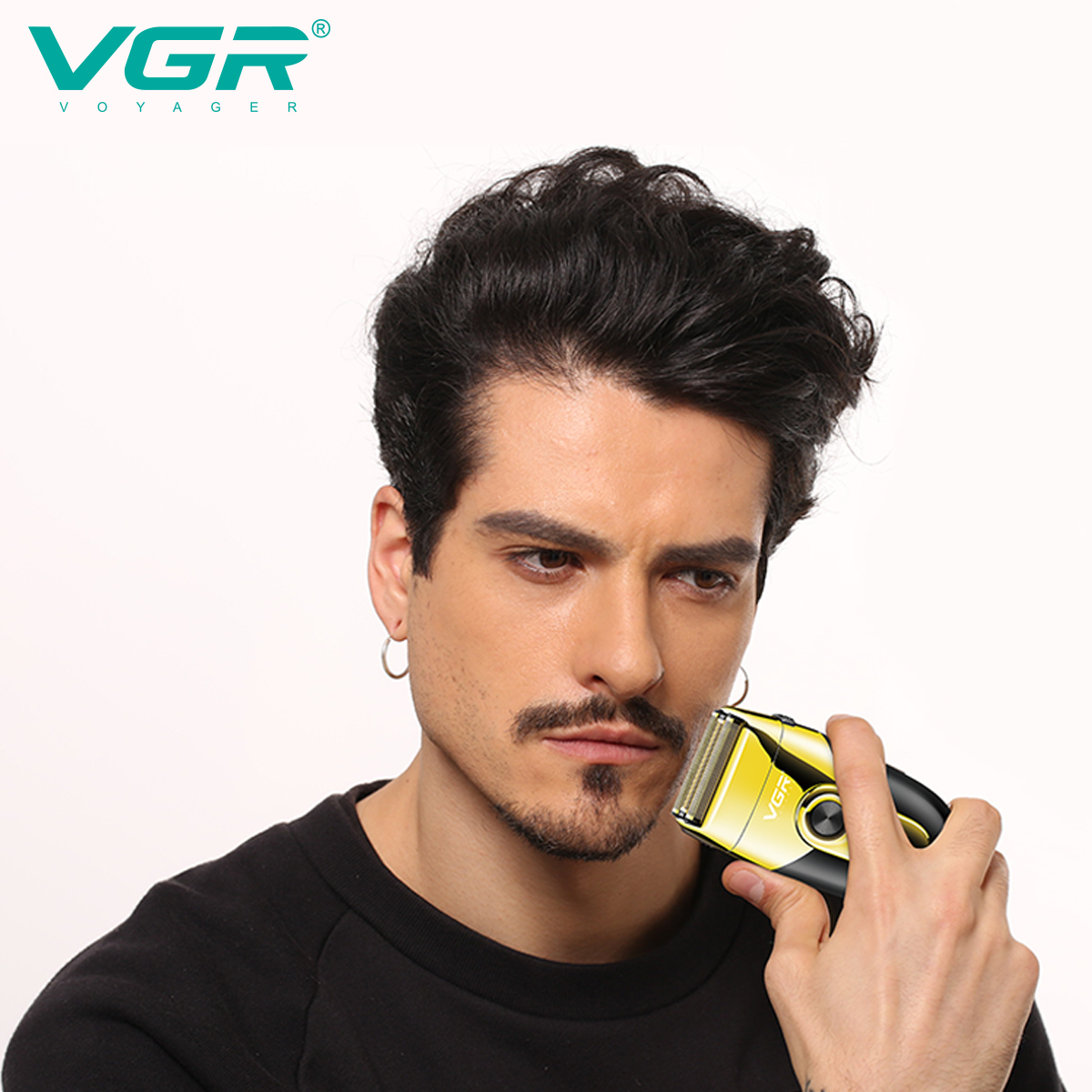 VGR383 Cross-border new LCD digital display retro razor IPX4 water-washable reciprocating razor Whitening device Item Picture