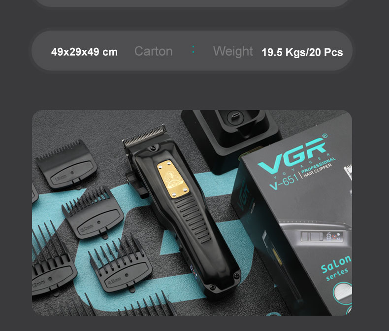 VGR651 cross border nuevo barbero eléctrico afeitador profesional barbero profesional con base corte de pelo recargable pic 10