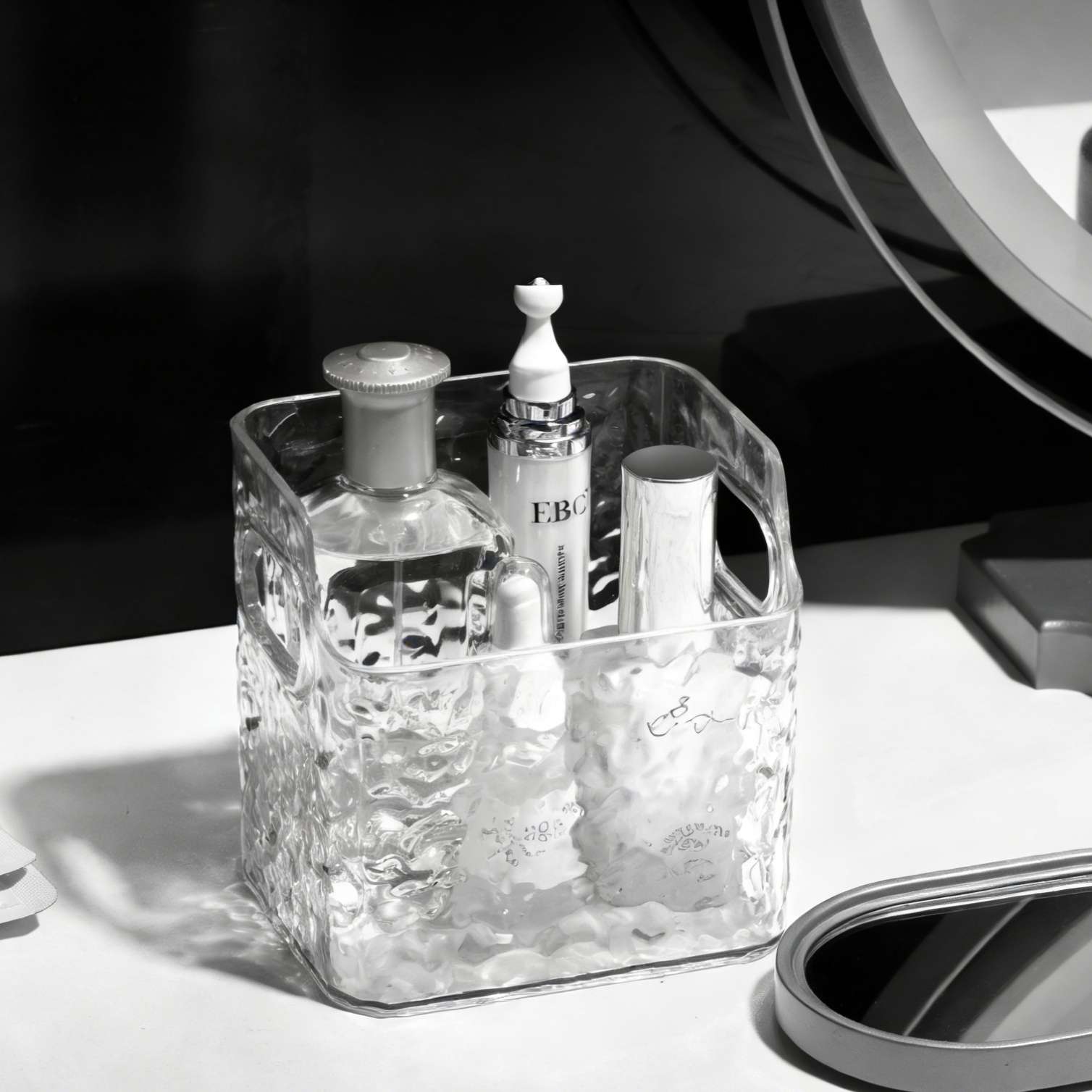C01-303 Water Ripple Desktop Storage Box, Cosmetics Storage Box, Bathroom Storage Box, Dressing Table Storage box detail image 3