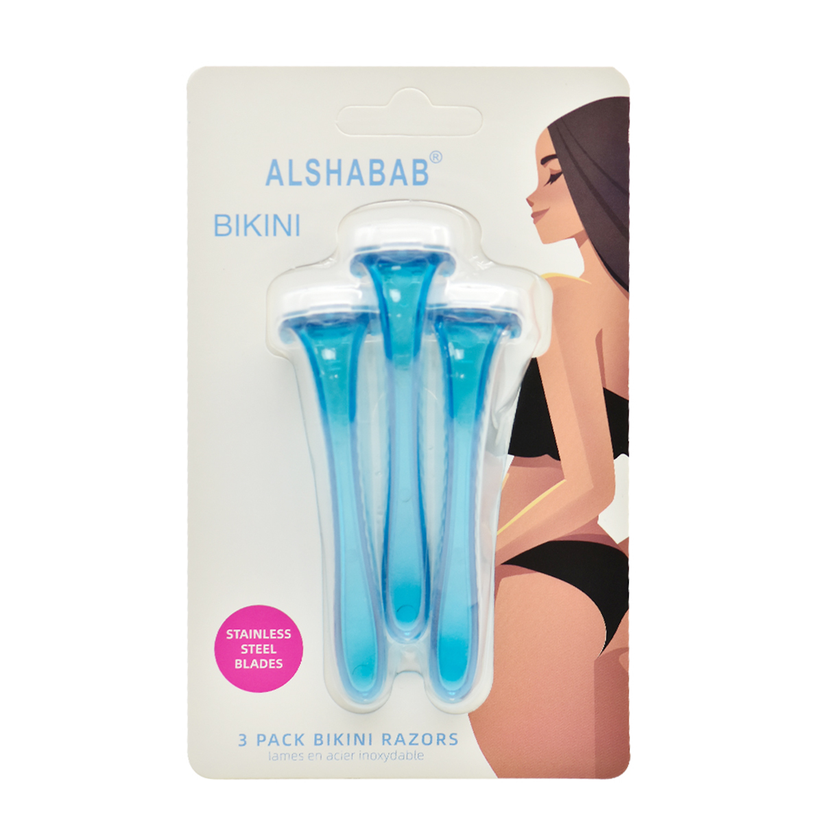ALSHABAB吉派剃须刀三件套一次性手动刮胡刀单层剃须刀片适用女士腋下身体毛发清洁护理详情5