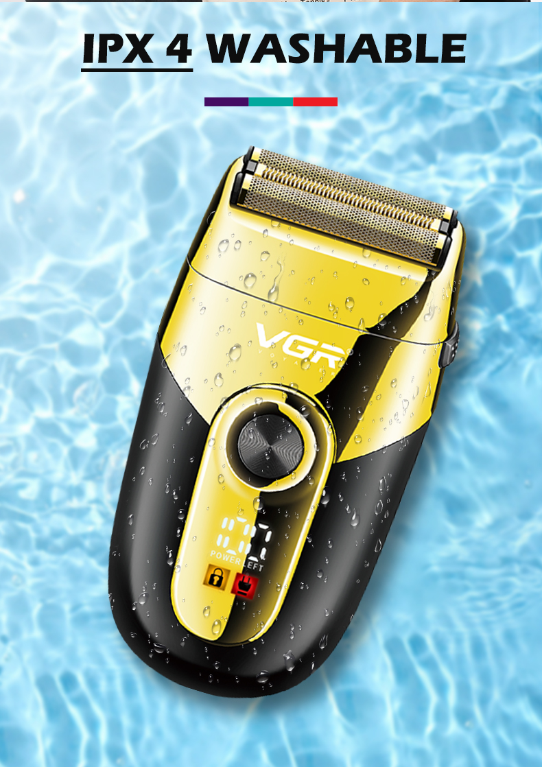 VGR383 Cross-border new LCD digital display retro razor IPX4 water-washable reciprocating razor Whitening device pic 3