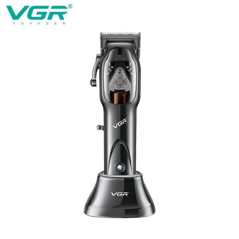 VGR653 Cross-border new electric hair clipper, professional hair razor, hair salon professional with base, rechargeable electric clipper details Picture