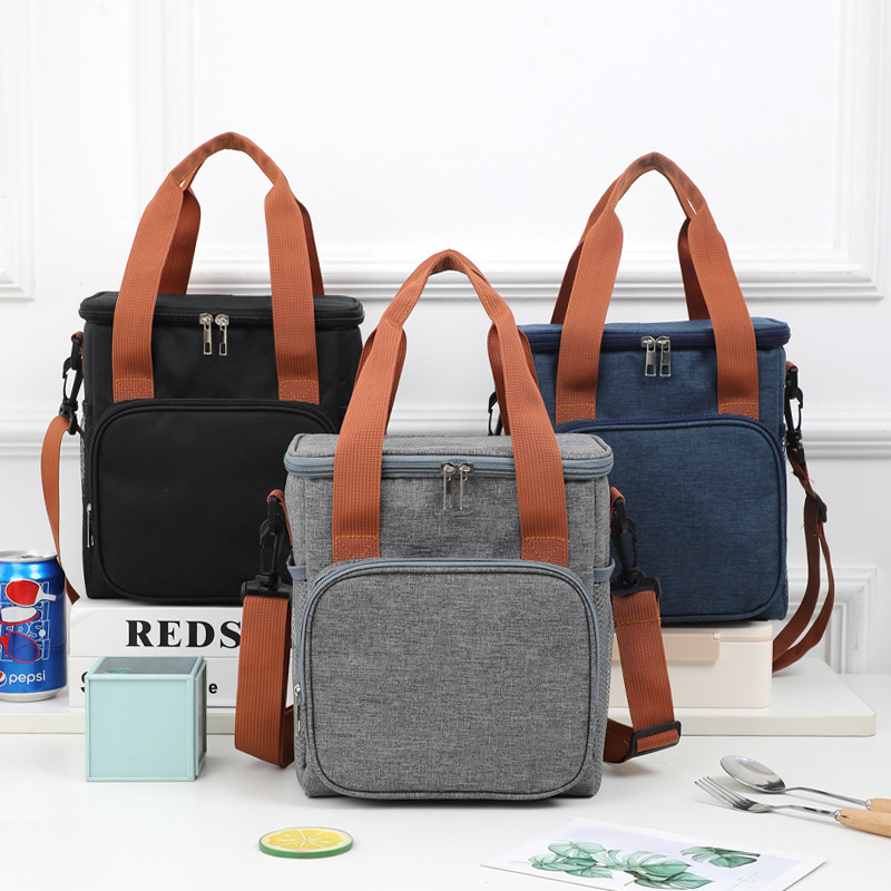 韩版加厚圆形冰包便当包加高方形保温包手提饭盒袋户外保鲜午餐包