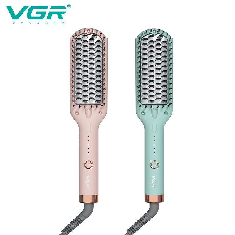 VGR592 Cross-border Foreign Trade five-speed temperature-controlled Straightening Comb Negative ion High-power ceramic-coated constant temperature Straightener Item Picture