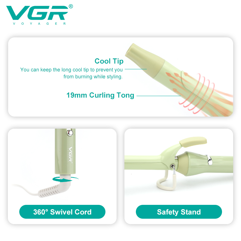 VGR565 Cross-border New Egg roll Clamp, Quick multi-speed temperature control for injury, home constant temperature large wave multi-functional curling iron Application Scenario