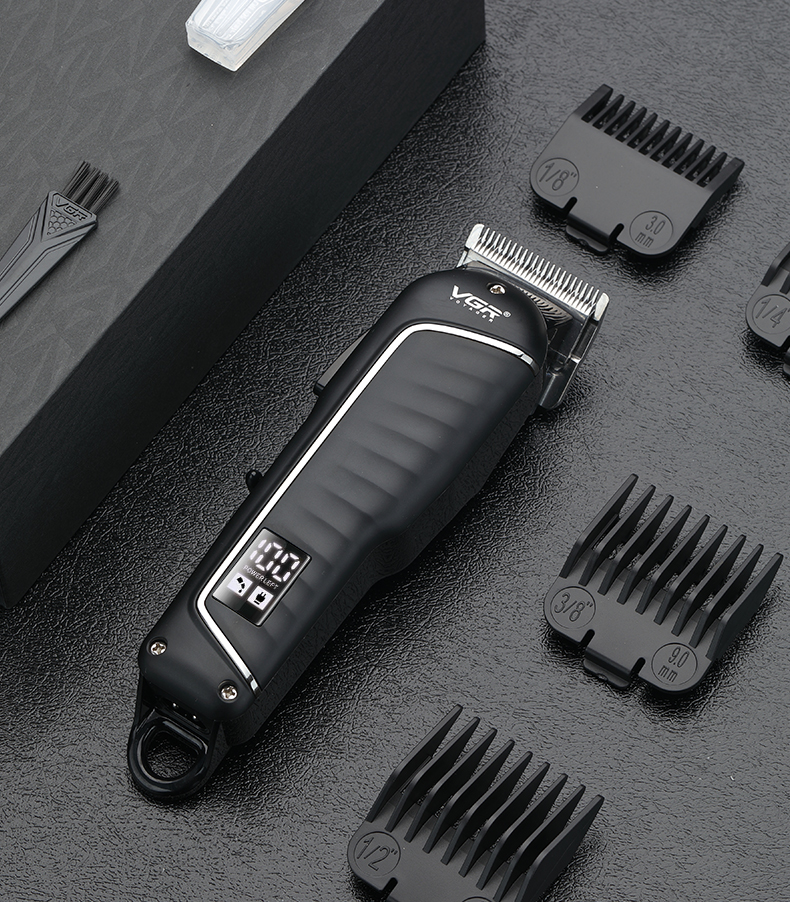 VGR683液晶数显电动大功率不卡发USB电推剪剪发器油头理发剪详情10