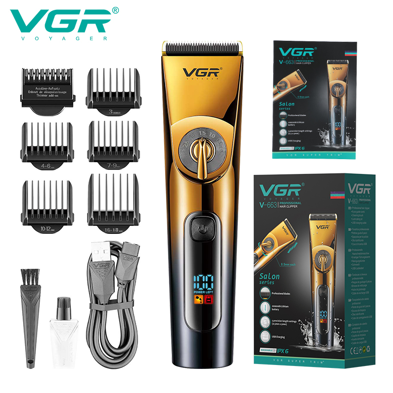 VGR663 Cross-border new hairdresser electric clipper, high-power hair care tool, waterproof professional electric clipper for hair salons