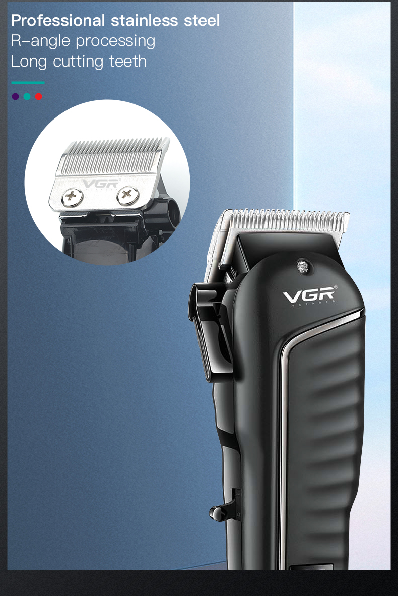 VGR683液晶数显电动大功率不卡发USB电推剪剪发器油头理发剪详情6