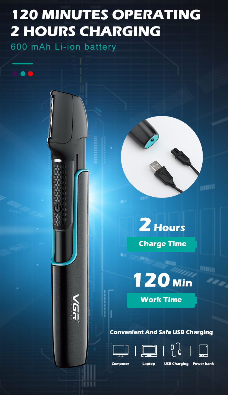 VGR602理发器批发家用多功能套装防水电动美发发廊雕刻专用电推剪详情5