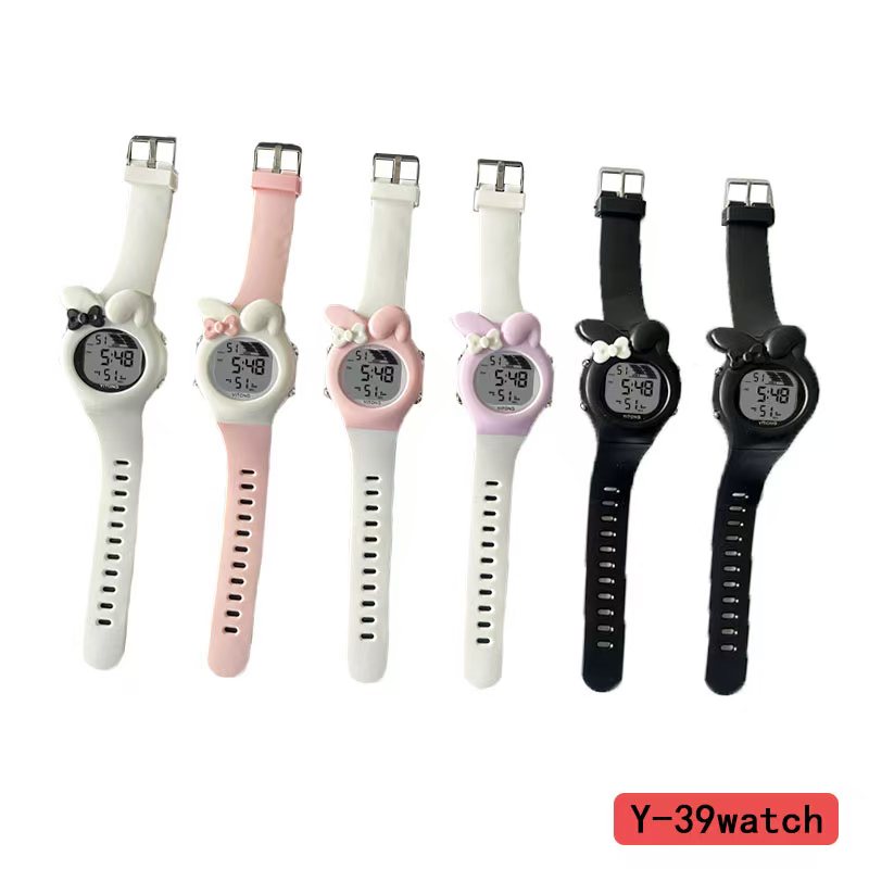 YITONG WATCH Cartoon rabbit ear electronic watch for children, display watch, trendy and fashionable design, high cost performance for daily wear, 230 million yuan for daily wear, electronic watch for daily wear Specification image